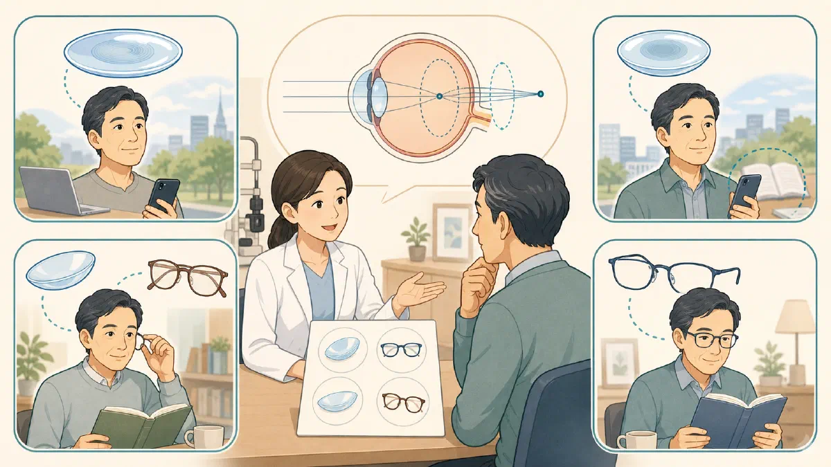 乱視と老眼が重なる場合に眼科で検討する4つの視力補正方法